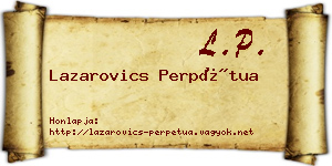 Lazarovics Perpétua névjegykártya